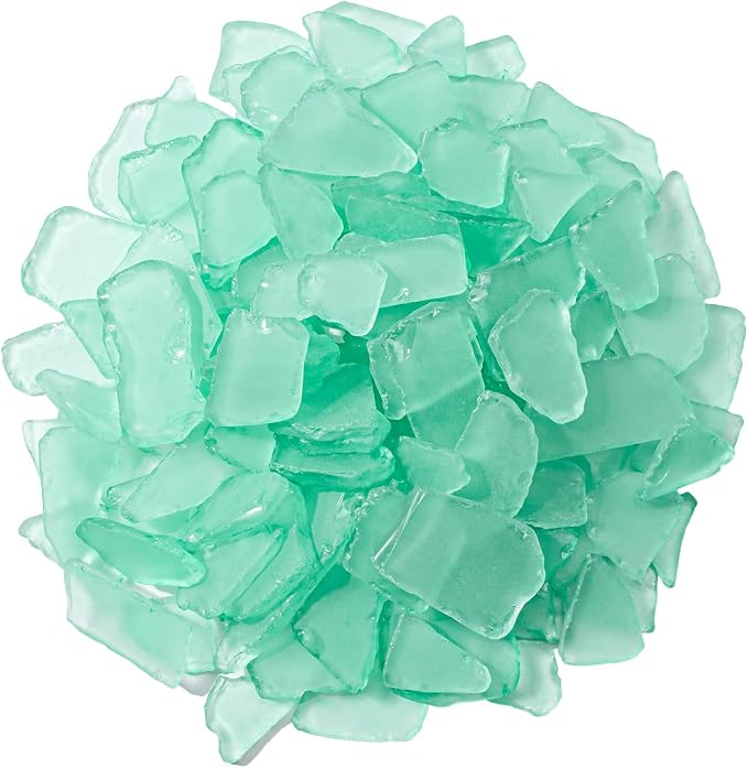 Keedolla Tumbled Sea Glass for Crafts - 40 OZ Flat Frosted Seaglass Pieces for by Keedolla