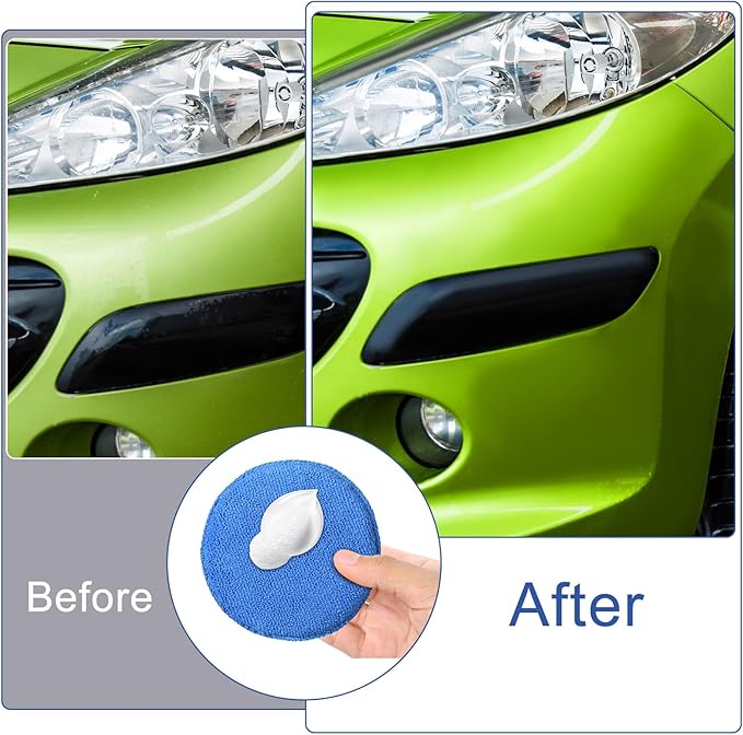 52 Pcs Microfiber Wax Applicator Pad 5" Diameter Soft Wax Pads for Car with Finger Pocket Cleaning Microfiber Polishing Care Foam Sponge for Cars, Truck, Boat, Motorcycle, RV, 4 Colors