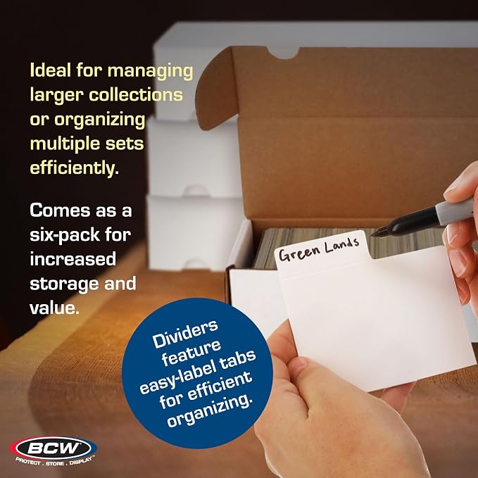 BCW 800ct Trading Card Storage Box & Horizontal Card Dividers – 6 Boxes & 30 - Image 6
