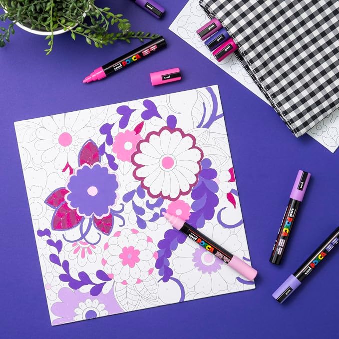 POSCA Canvas Paint by Number Kit, Lilac Dream - Image 6