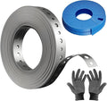 Metal Pipe Strap, 3/4 inch, 100 FT, Galvanized Hanger Strapping with Holes for Pipe Support, Flexible Trimming | Includes Storage Case & Gloves, Storage Case (100 FT 1Pack)