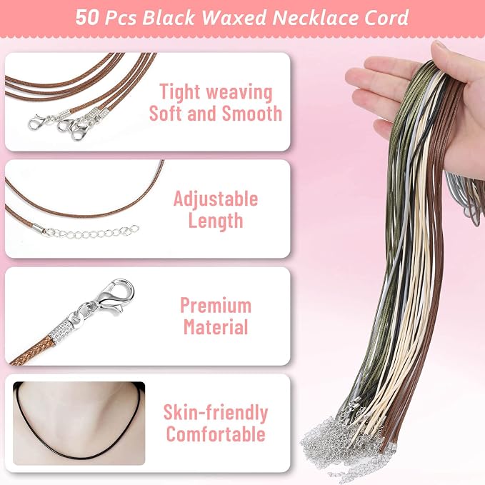 Necklace Cord, Paxcoo 50Pcs Necklace String Rope - Image 5