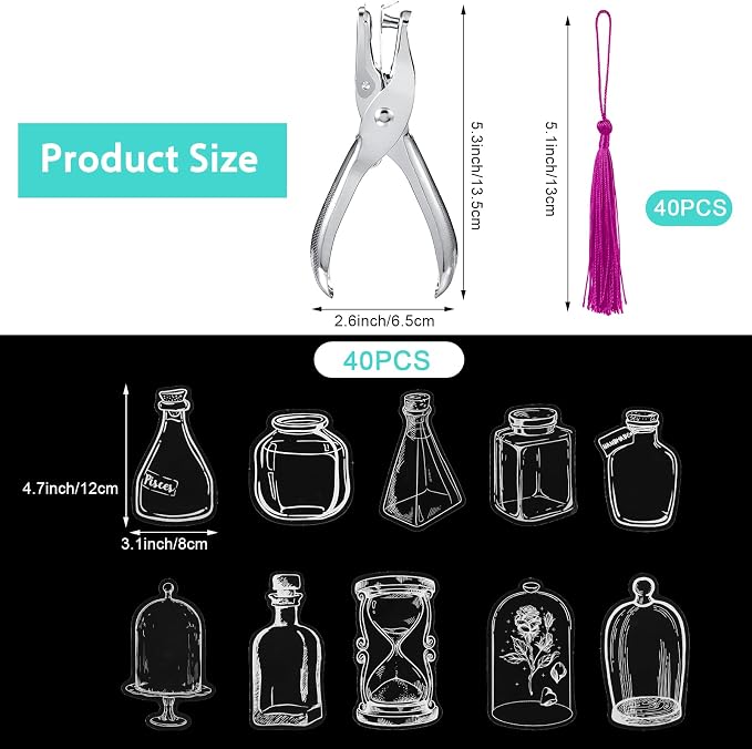 Tallew 81 Pcs DIY Dried Flower Bookmark Making Kit Include 40 Clear Transparent - Image 2