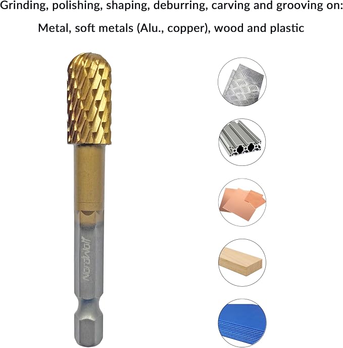 NordWolf 5-Piece Rotary Burr Carving Rasp Files Set, - Image 2