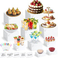 10 Pcs White Acrylic Buffet Risers by Qinzave