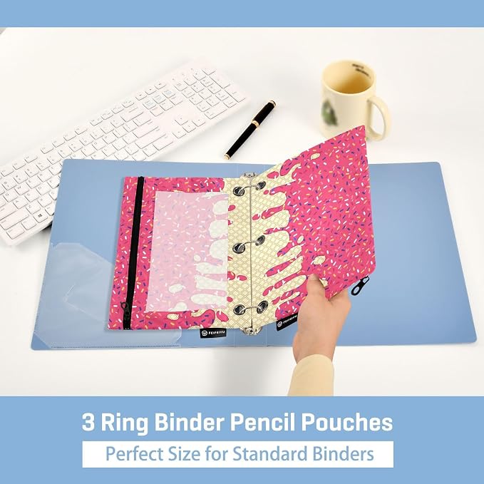 Red Ice Cream Print Pencil Pouch - Image 4