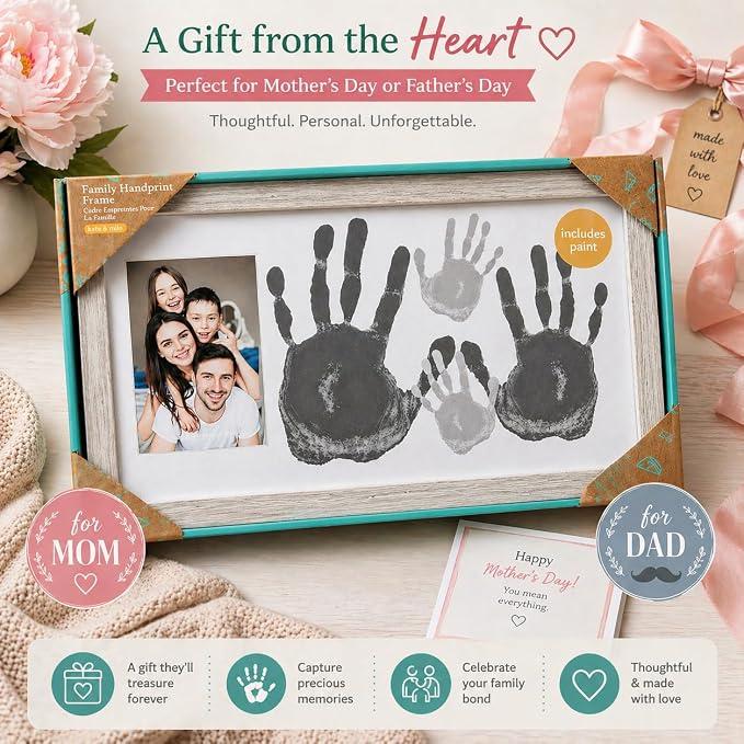 Kate & Milo DIY Family Handprint Frame Kit, Family Photo Keepsake, Kids Craft - Image 6