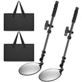 Barydat 4 Pack Under Vehicle Inspection Mirror with Telescoping Handle and Light 8 Inch Diameter Security Angle Adjustment Handheld Inspection Mirror for Under Car Truck Equipment Over Shelf