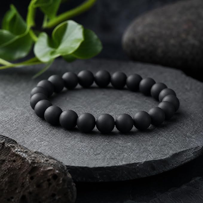 60pcs Natural Matte Black Onyx Gemstone Beads，6mm Frosted Round Loose Stone - Image 3