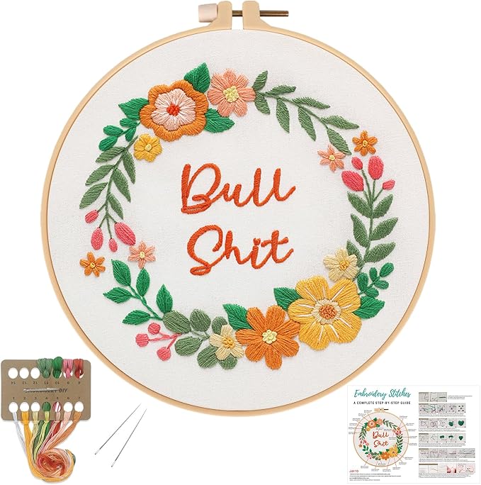 Louise Maelys Funny Flower Wreath Embroidery Kit by LouiseMaelys
