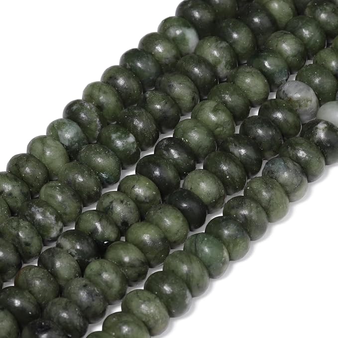 Songxi 5x8mm Natural Southern Jade Stone Rondelle Beads, Gemstone - Image 3