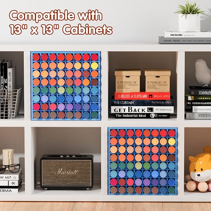 Krafetto 64 Grids Craft Paint Storage Organizer, Wall-mountable Paints Holder - Image 4