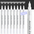 AKARUED White Marker Paint Pen: 8 Pack Acrylic Fine Tip White Paint Marker | by AKARUED