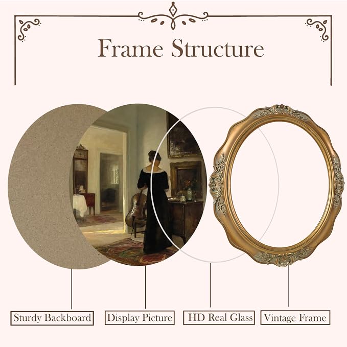 SIKOO Vintage Picture Frames 8x10 Oval Picture Frame - Image 7