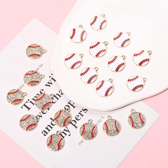 20PCS Sports Charms Enamel Basketball Baseball Pendant Charms - Image 2