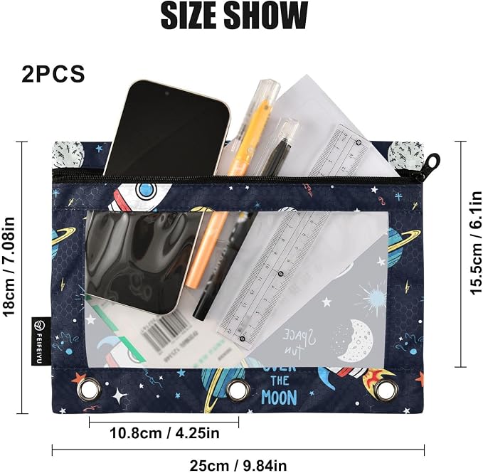 Space Rocket Planet Pencil Pouch - Image 3