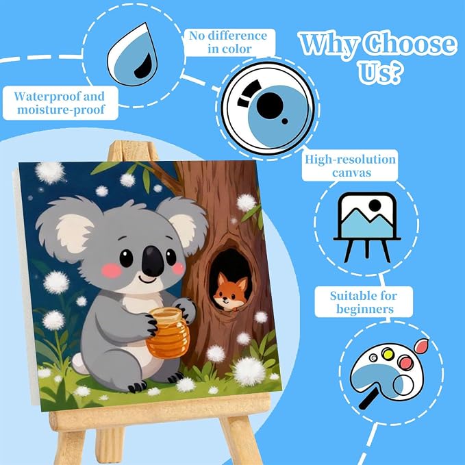 4 Pack Paint by Numbers Kit for Kids - Image 3