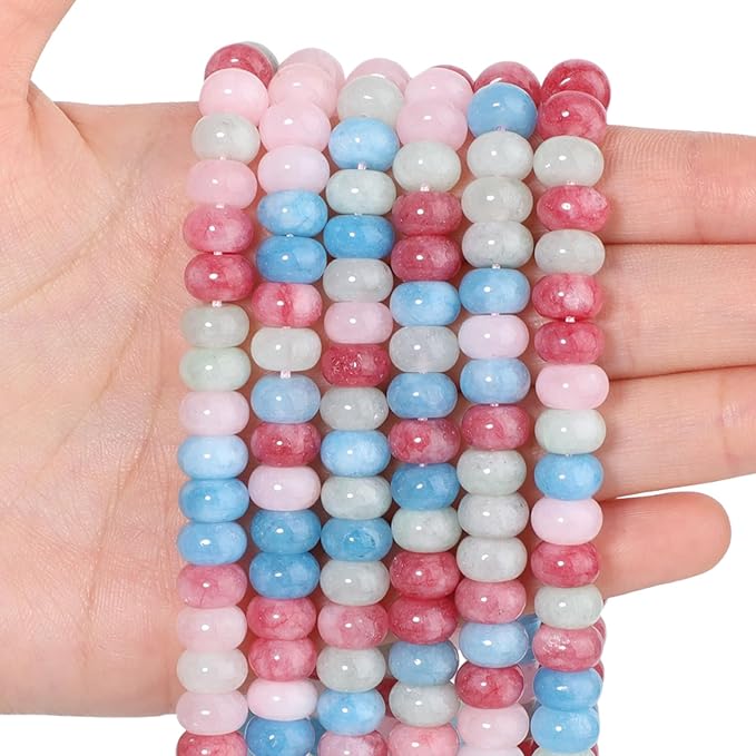 Songxi 5x8mm Natural Mixed Color Stone Rondelle Beads, Gemstone by SongXi