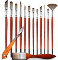 14pcs Acrylic Paint Brushes, Professional Synthetic Bristles Paint Brush Set by FUUMUUI