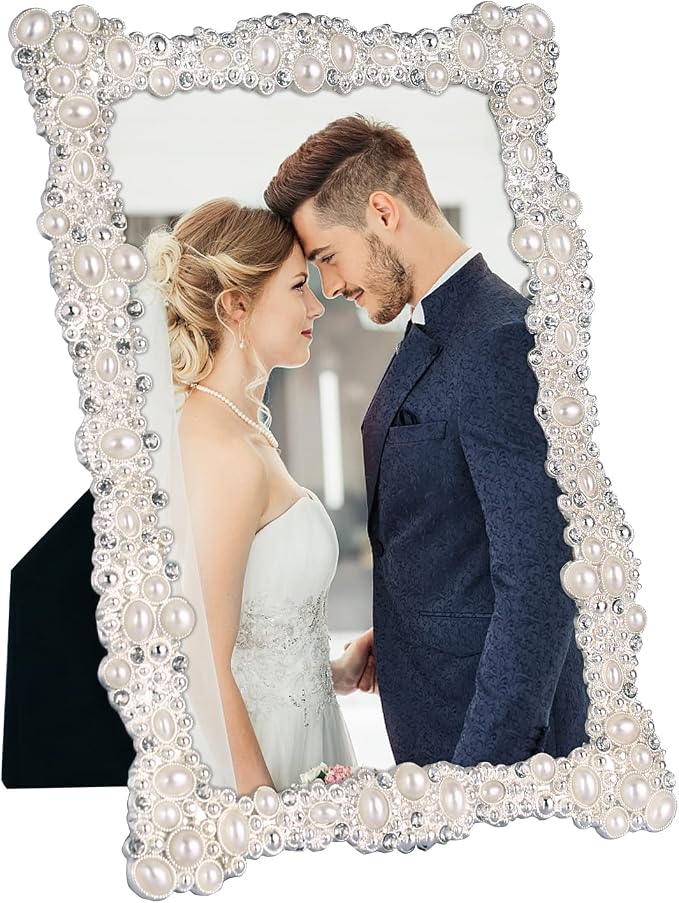 DIKAR 4x6 Picture Frame with Rhinestones and Pearls - Image 9