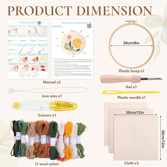 HANLANXUE Punch Needle Kit Adults Beginners, Needling Punching Project - Image 2