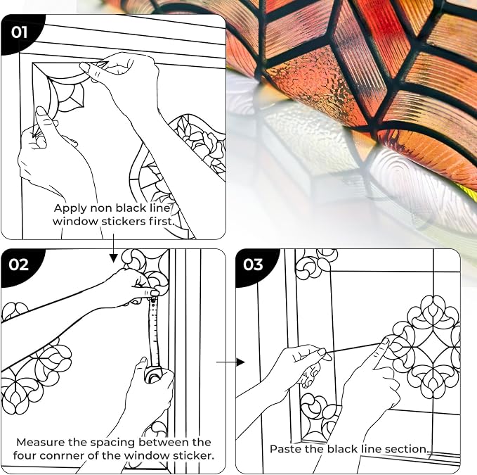 ADD.HERES Window Stickers, ‌Stained Glass Window Privacy Film, UV Blocking - Image 4