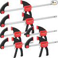XINQIAO Bar Clamps for Woodworking 6 Inch (4) 12 Inch (2) Wood Clamps Set, One-Handed Spreader with 150lbs for Stable and Reliable Fixing Solutions