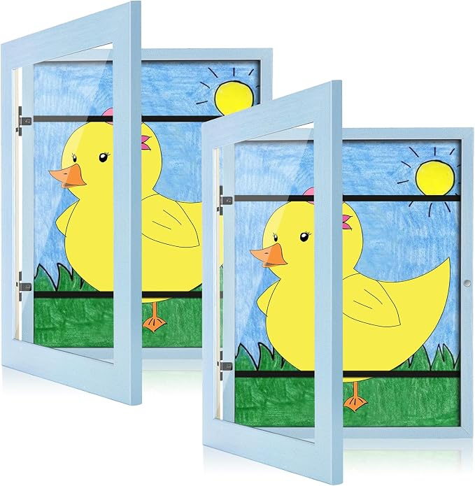 Kids Art Frames, 8.5x11 Front Opening Kids Artwork Frames Changeable, Light by GULETHUN