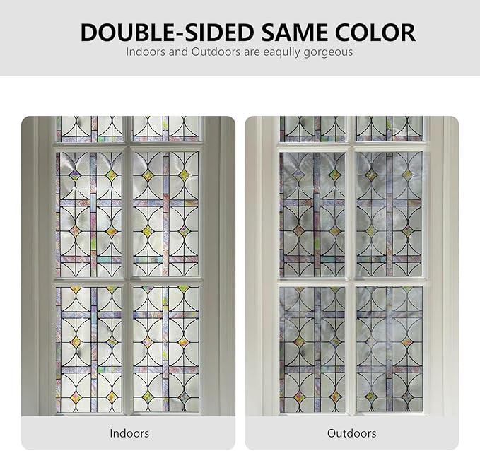 3D Stained Glass Window Film, Decorative Window Privacy Film - Image 5