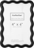4x6'' Black Heavy Duty Photo Frame, Unique Wave Design High-End Zinc Alloy by GorYeeFine