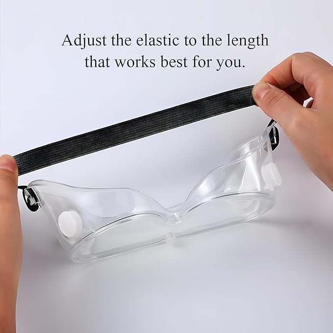 Safety Goggles Anti Fog Lab Goggles Clear Protective Eye Goggles Adjustable Safety Goggles for Chemistry Lab Mowing