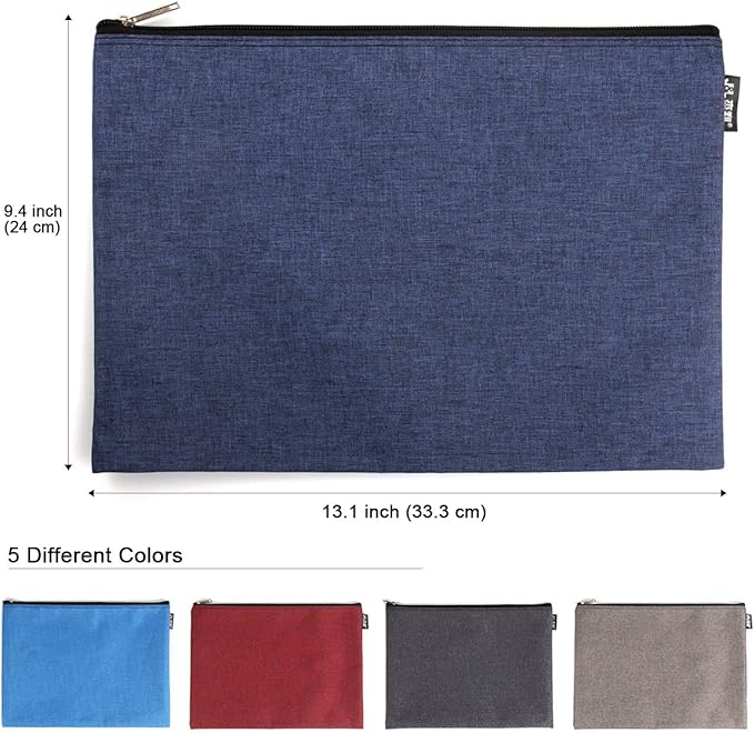 5 Pack Canvas Zipper Tool Bag Set, 13x9.5 inch 16oz Heavy Duty Waterproof Multipurpose Utility Multi Tool Storage Pouch Case for Organizing and Sorting Household Tools, Spare Parts (5 Colors)