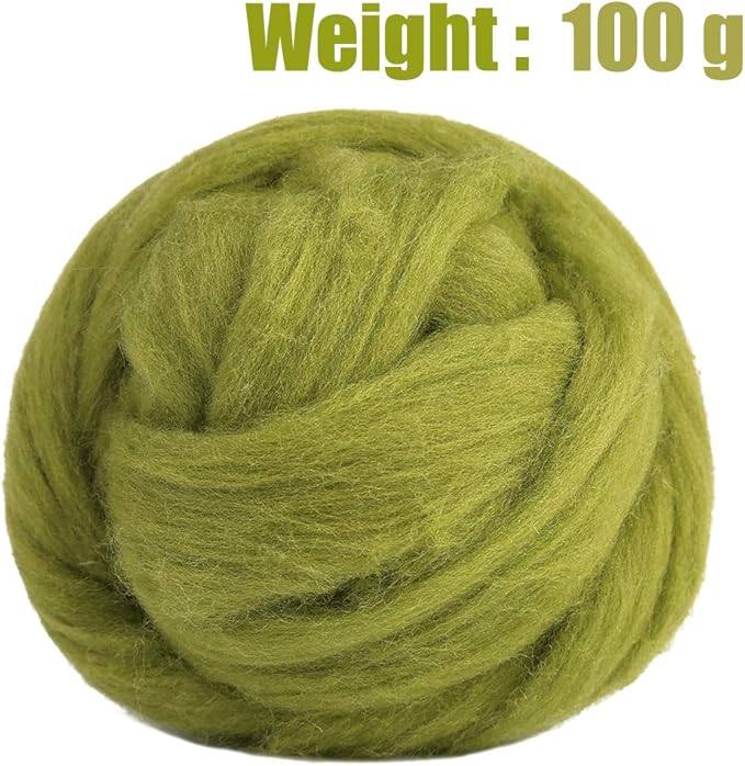 3.53oz Wool Roving, Wool Felting Supplies, Pure Wools, Chunky Yarn, Spinning - Image 2