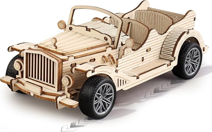 3D Wooden Puzzles Vintage Car Model - Image 8