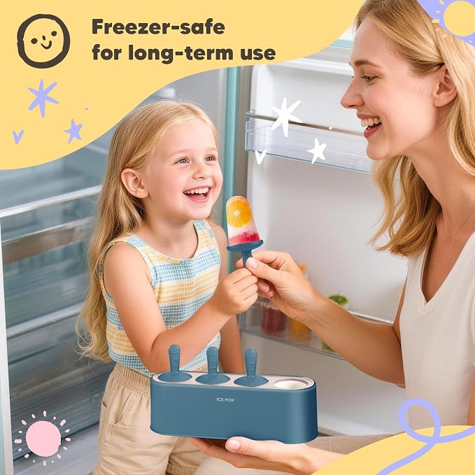 Popsicle Mold Set 4 Pieces Homemade Silicone Popsicle Maker Easy Release Ice - Image 6