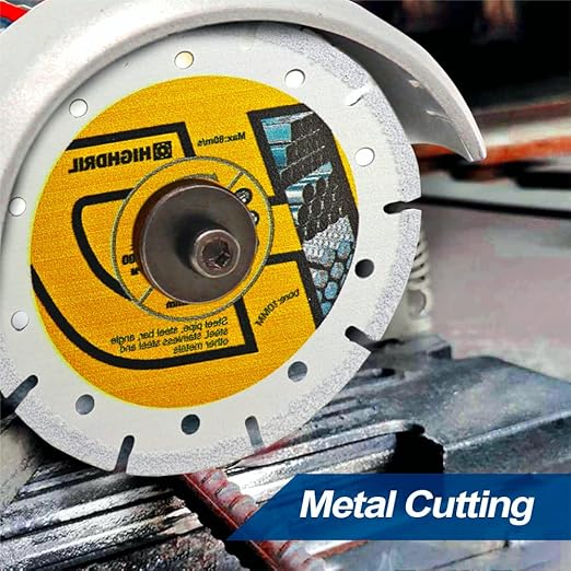 HIGHDRIL Diamond Metal Blade 3" 75mm x Arbor 3/8" 10mm - 4pcs Angle Grinder Cutting Disc for Steel Pipe, Bar, Plate, Box Section, Angle