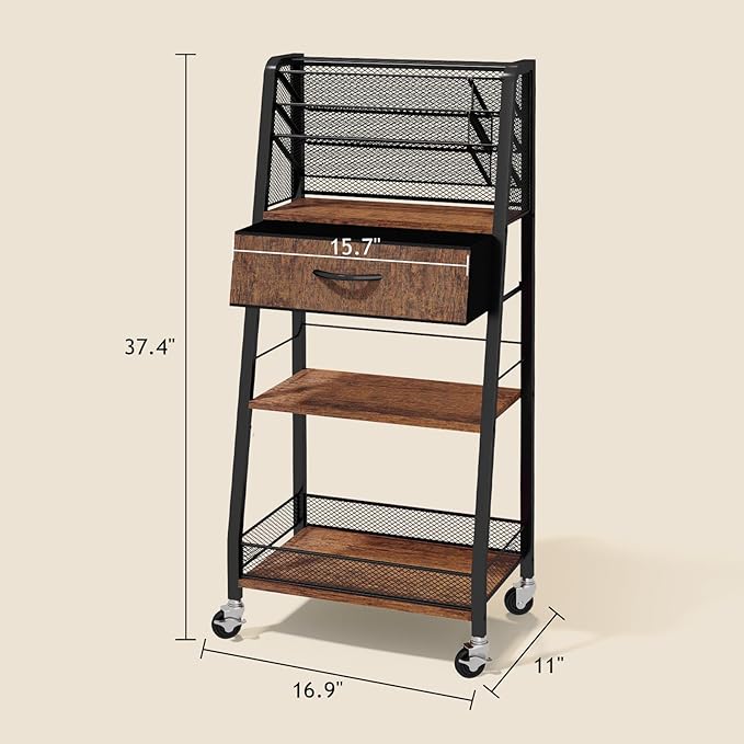 Homsorout 3 Tier Rolling Cart - Image 2