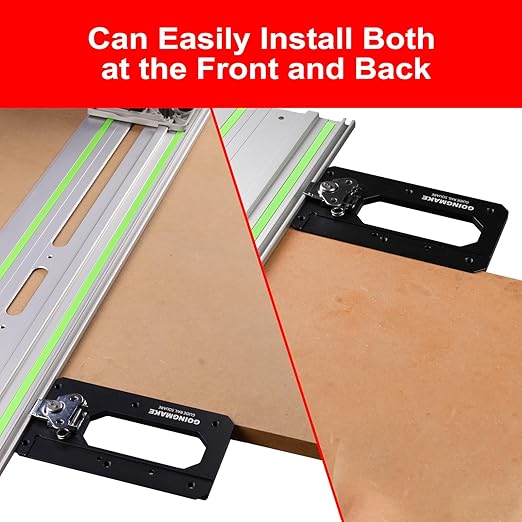 Large Track Saw Square with Positioning Rod and Edge Support,Track Saw Guide Rail Square,90 Degree Right Angle Guide Compatible with Festool,Makita,Milwaukee for Woodworking Cuts