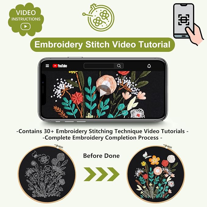 Santune 3 Pack Beginner Embroidery Kits - Image 5