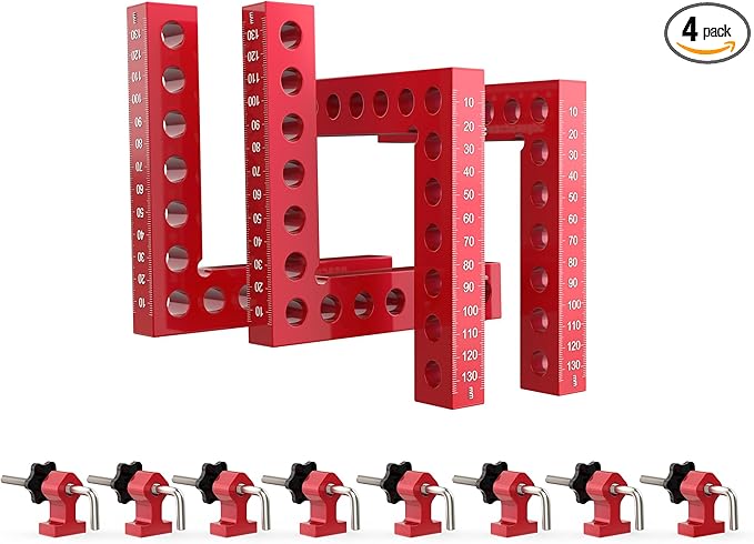 Corner Clamps For Woodworking,90 Degree Clamps Woodworking Tools Aluminum L Type,Positioning Squares Right Angle Clamp For Gluing Cabinets Picture Frames Or Drawers,4 Pack