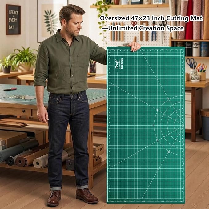 Ecraft 23"x47" Large Self Healing Non-Slip Cutting Mat, Double Sided 5-Ply - Image 3