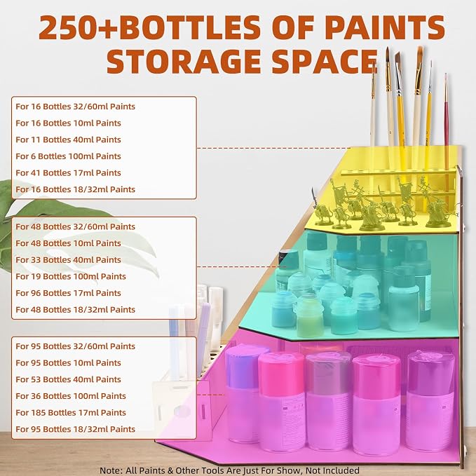 OPHIR Wooden Corner Paint Holder Organizer - Image 3