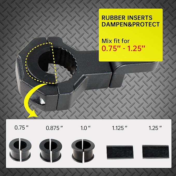 Bar Mounting Bracket Clamp for 0.75 to 1.25inch Bar,Universal Mount Tube Clamps 0.75"/0.875/1.0/1.125/1.25inch for UTV ATV Bars (4Pack)