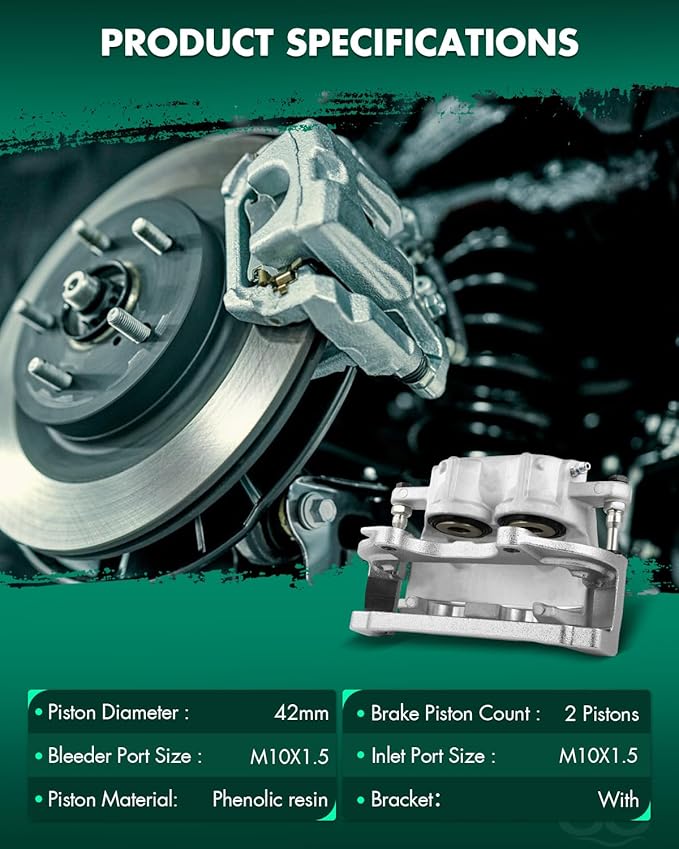 SCITOO 18-5016 Front Right Disc Brake Caliper w/Bracket Fit For Chrysler For 200 2013-2014,For Dodge For Charger 2006-2020,For Dodge For Magnum 2005-2008, Double Pistons