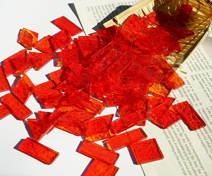 Large Textured Glass Mosaic Tiles by Unknown