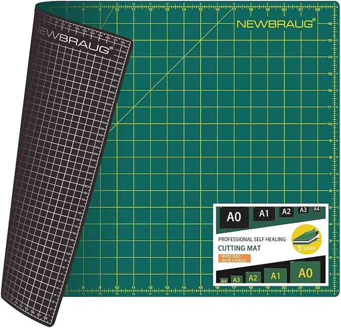 NEWBRAUG 18'' × 24'' Perfect Self Healing Cutting Mat, Non-Slip Gridded Rotary - Image 2