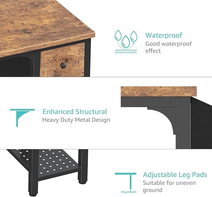 Lufeiya Computer Desk with Fabric Drawers, 47 Inch Desk - Image 7