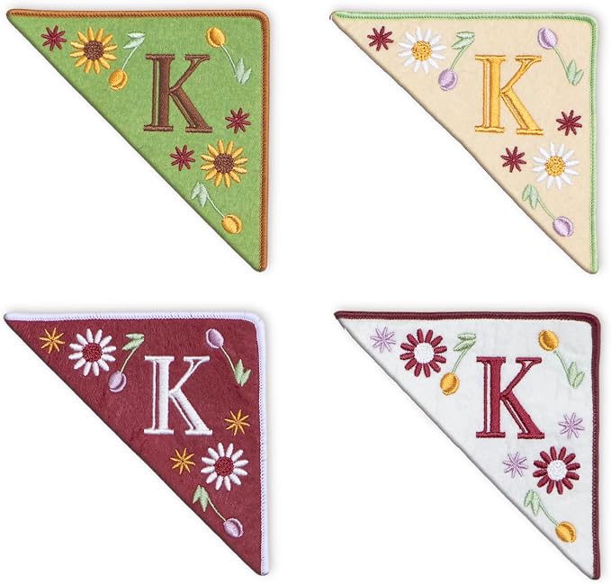 Personalized Embroidered Corner Mark, 4 Pack, Finished Initial Felt Bookmark by Unknown