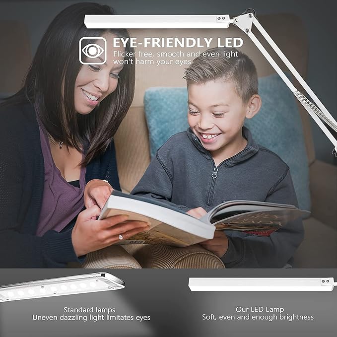 LED Desk Lamp, Manicure Table Lamp, Dimmable Eye-Caring Drafting Light - Image 7