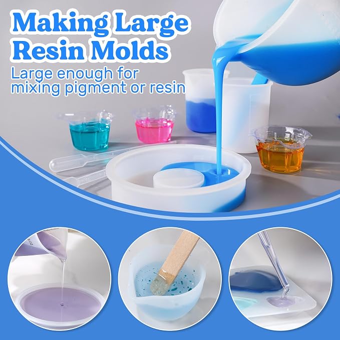 LET'S RESIN Silicone Measuring Cups, 600ml/20oz&100ml Accurate 2 Scales Durable - Image 5